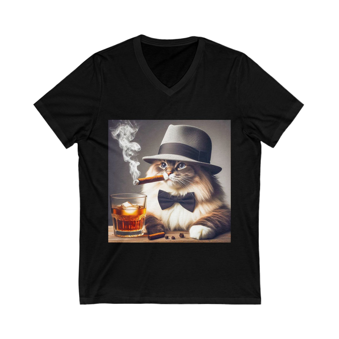 Ragdoll Cat Unisex Jersey Short Sleeve V-Neck Tee