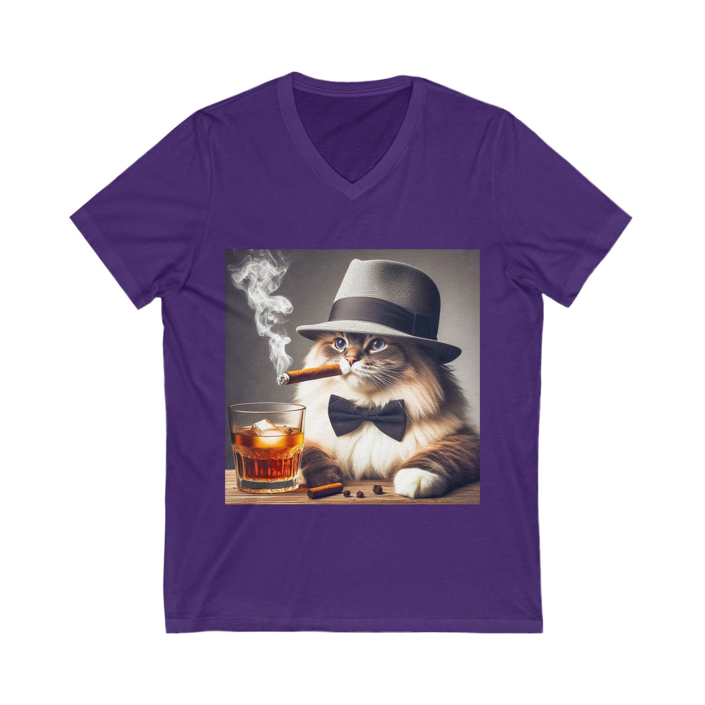 Ragdoll Cat Unisex Jersey Short Sleeve V-Neck Tee