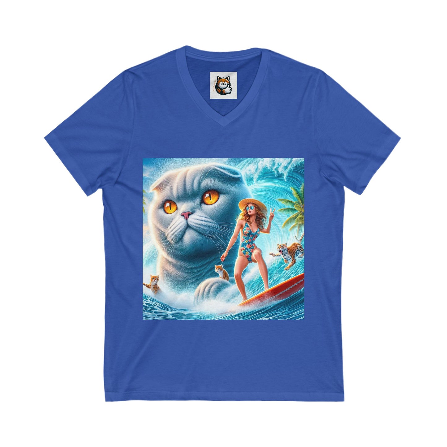 Scottish Fold Cat Surfer girl