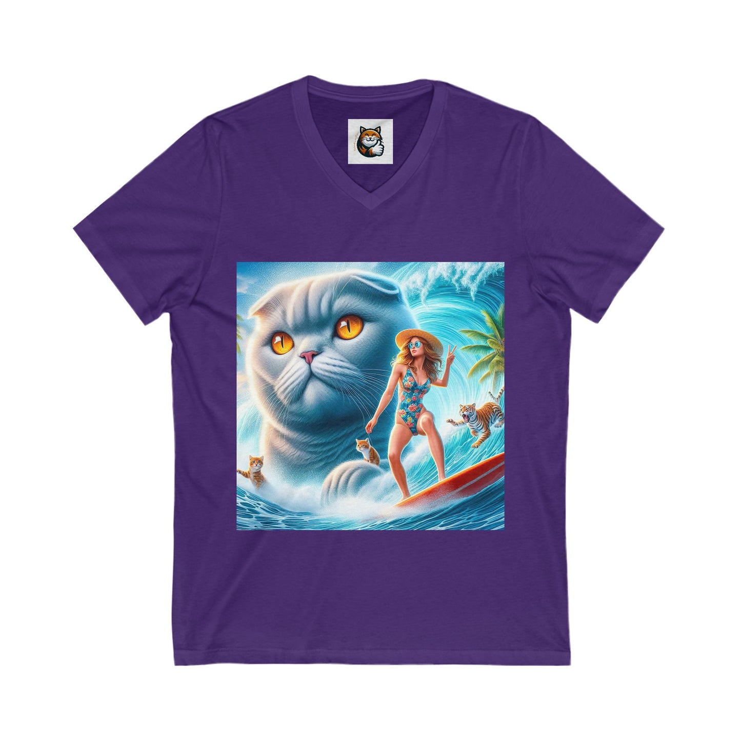 Scottish Fold Cat Surfer girl