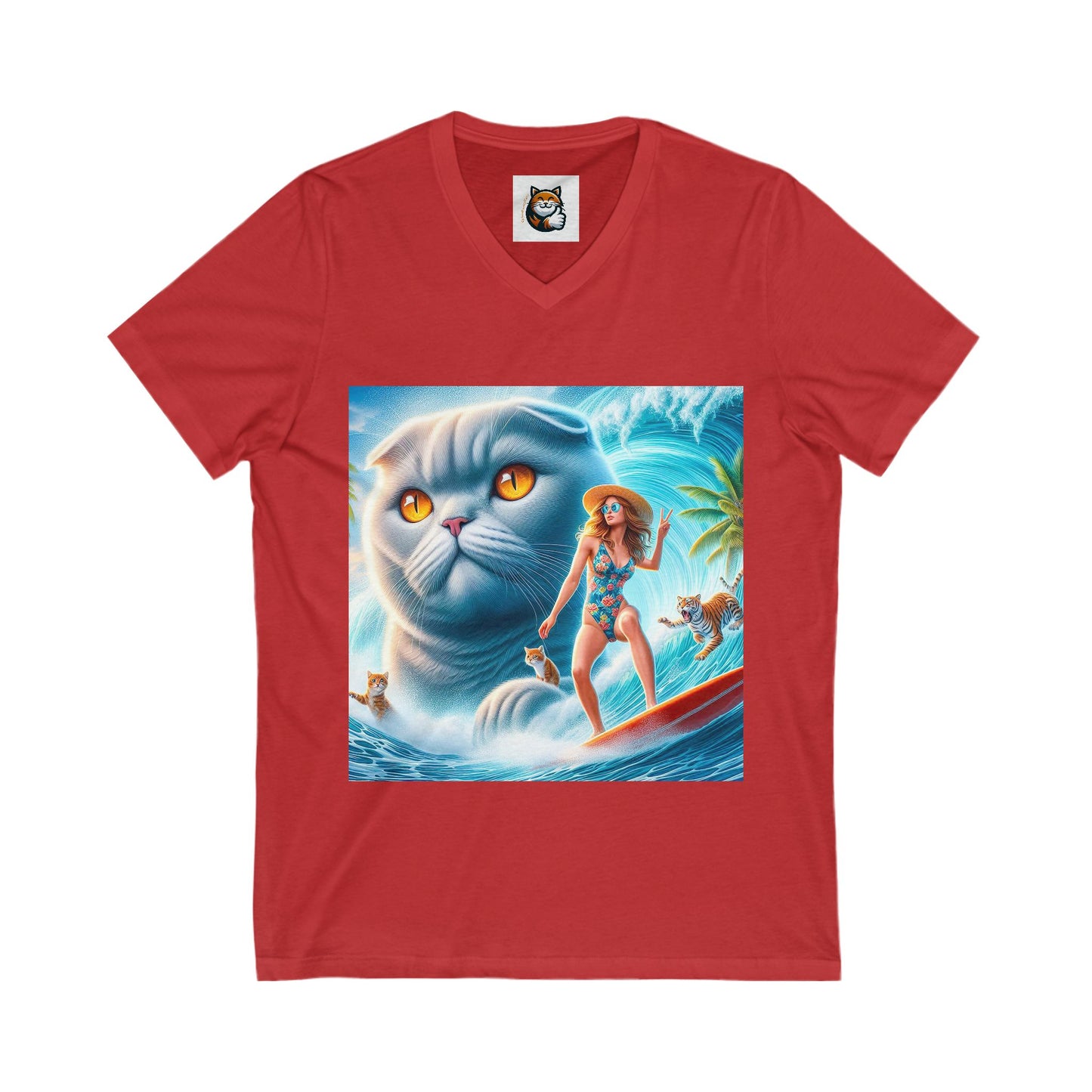 Scottish Fold Cat Surfer girl