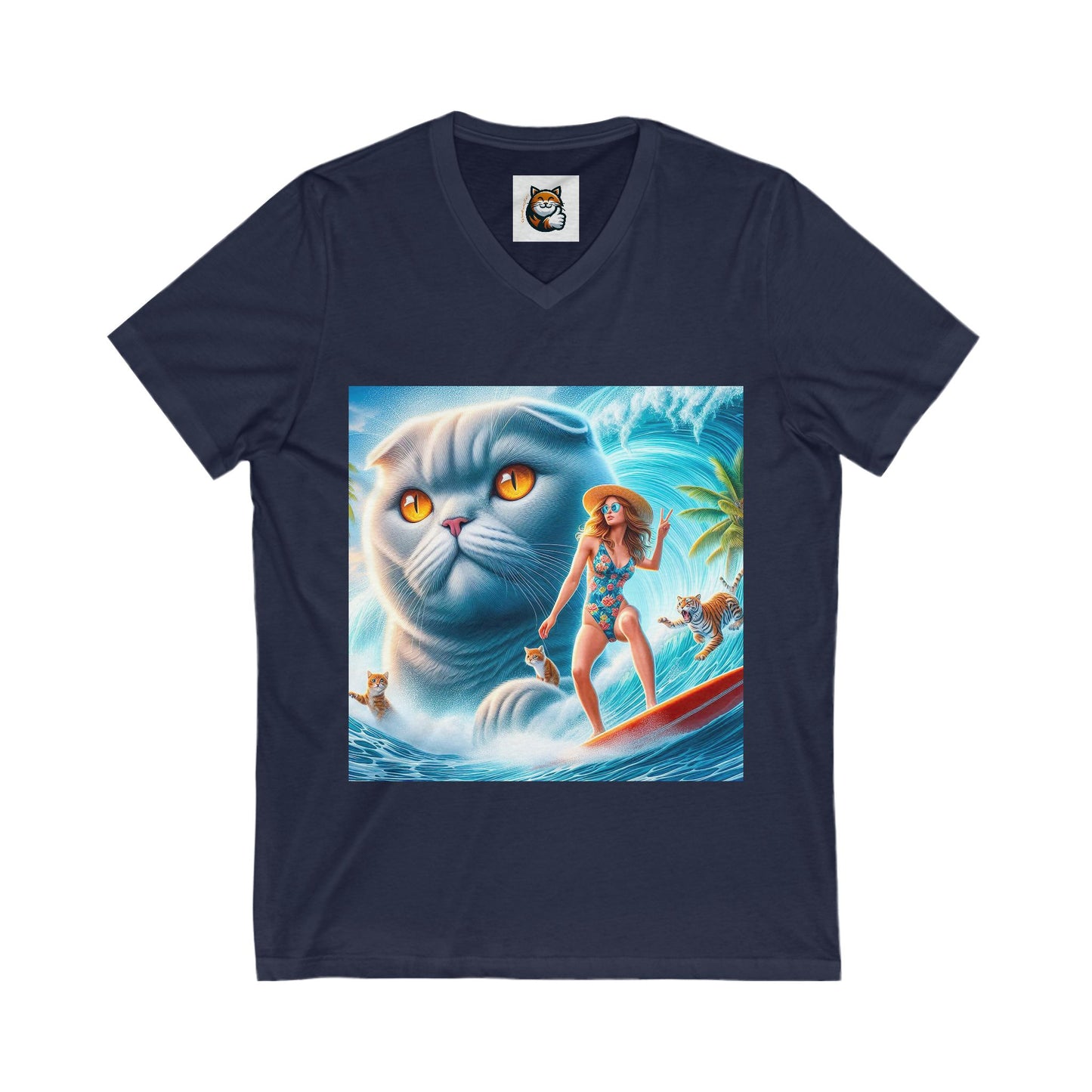 Scottish Fold Cat Surfer girl