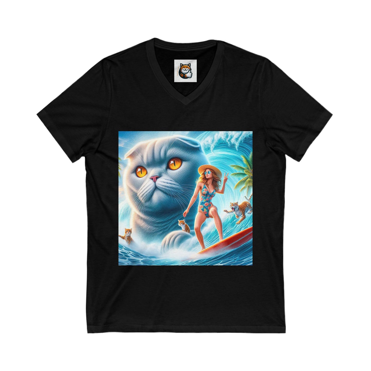 Scottish Fold Cat Surfer girl
