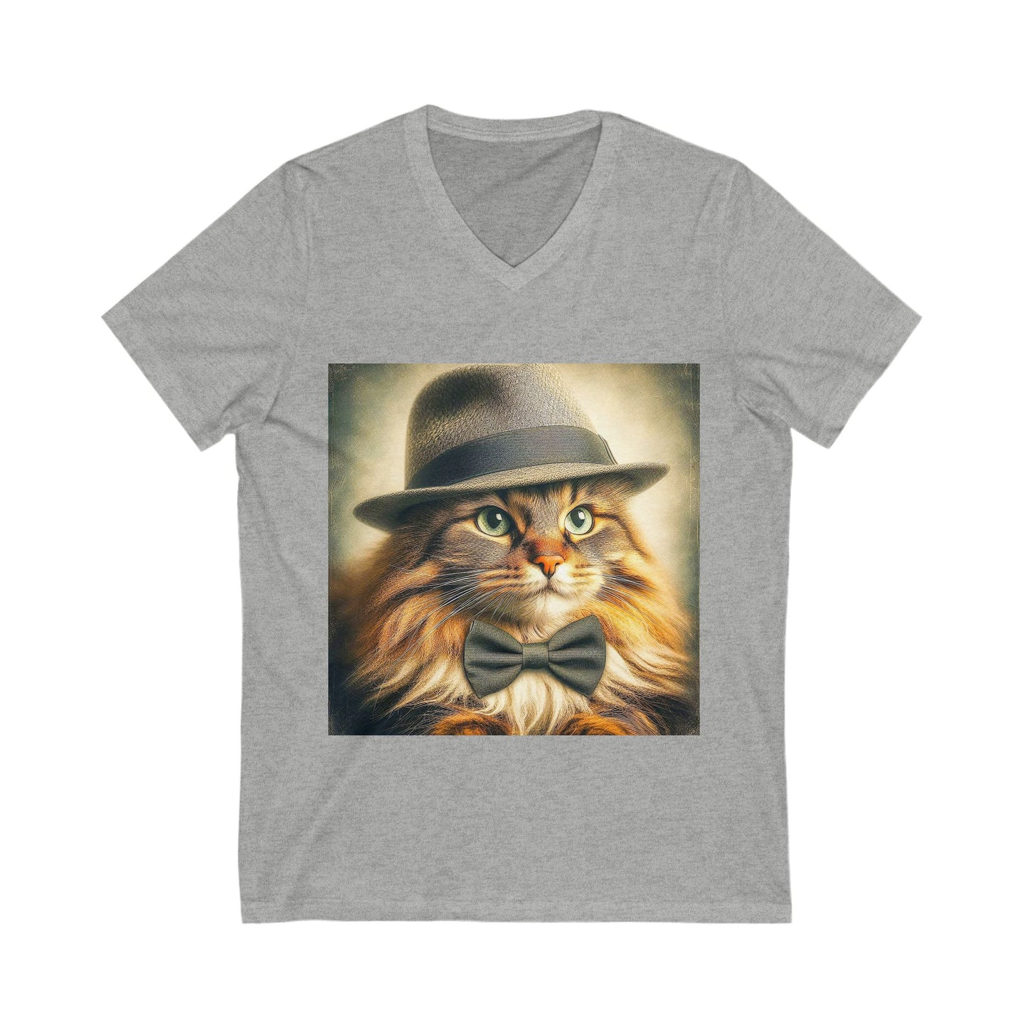 Norwegian Forest Cat Unisex Jersey Short Sleeve V-Neck Tee