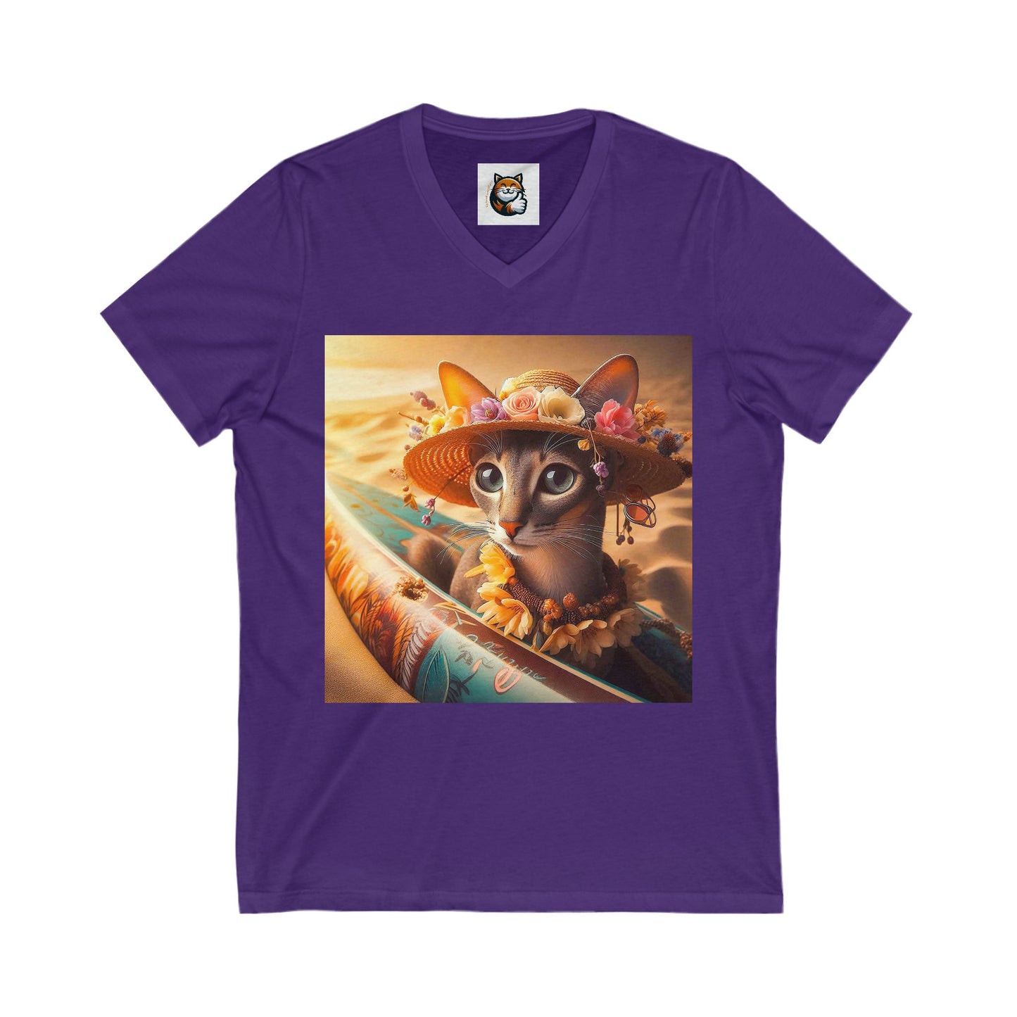 Oriental Shorthair Unisex Jersey Short Sleeve V-Neck Tee