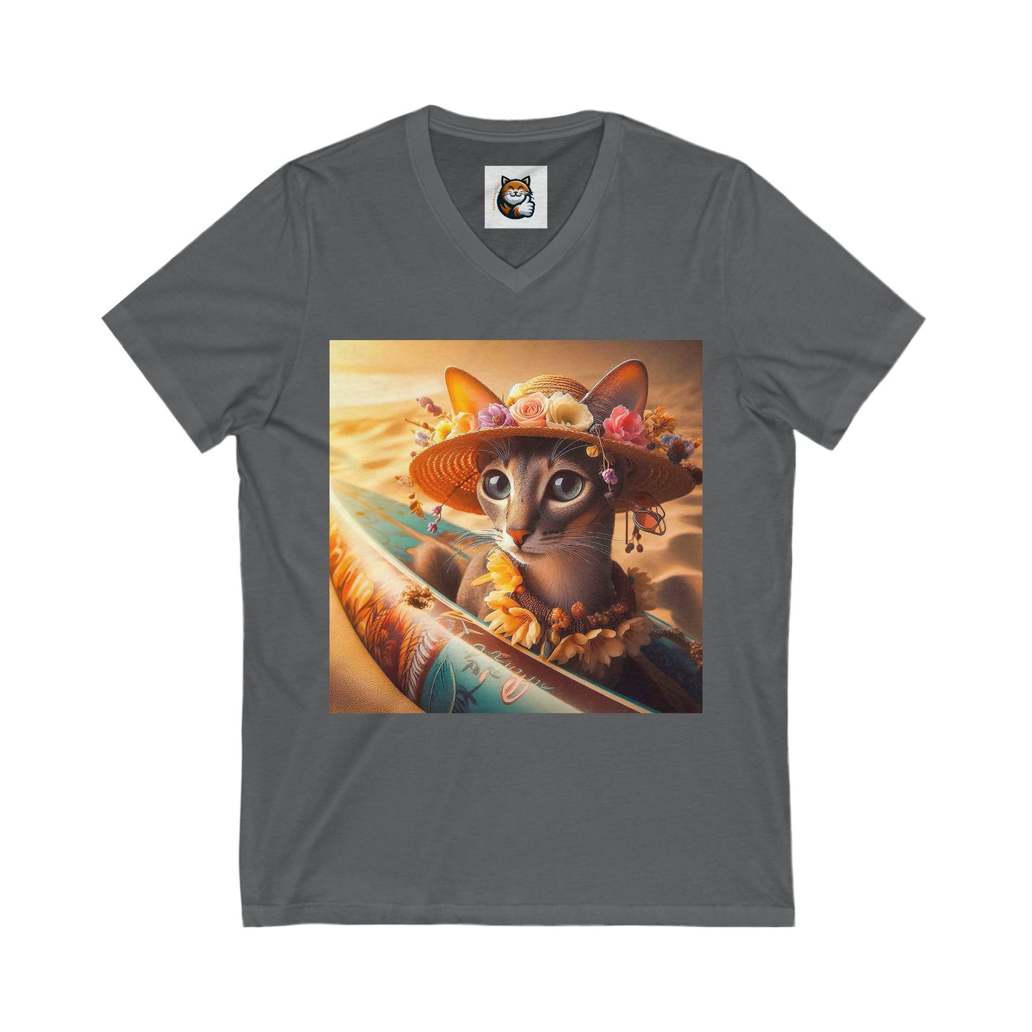 Oriental Shorthair Unisex Jersey Short Sleeve V-Neck Tee