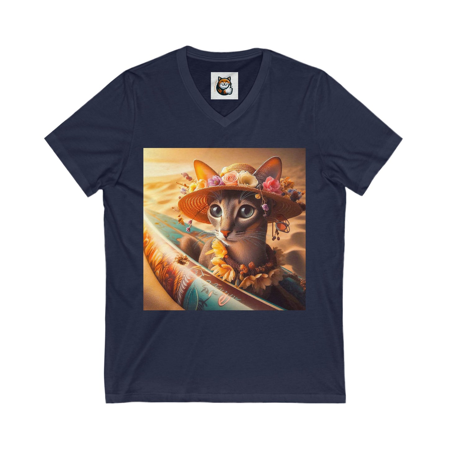 Oriental Shorthair Unisex Jersey Short Sleeve V-Neck Tee