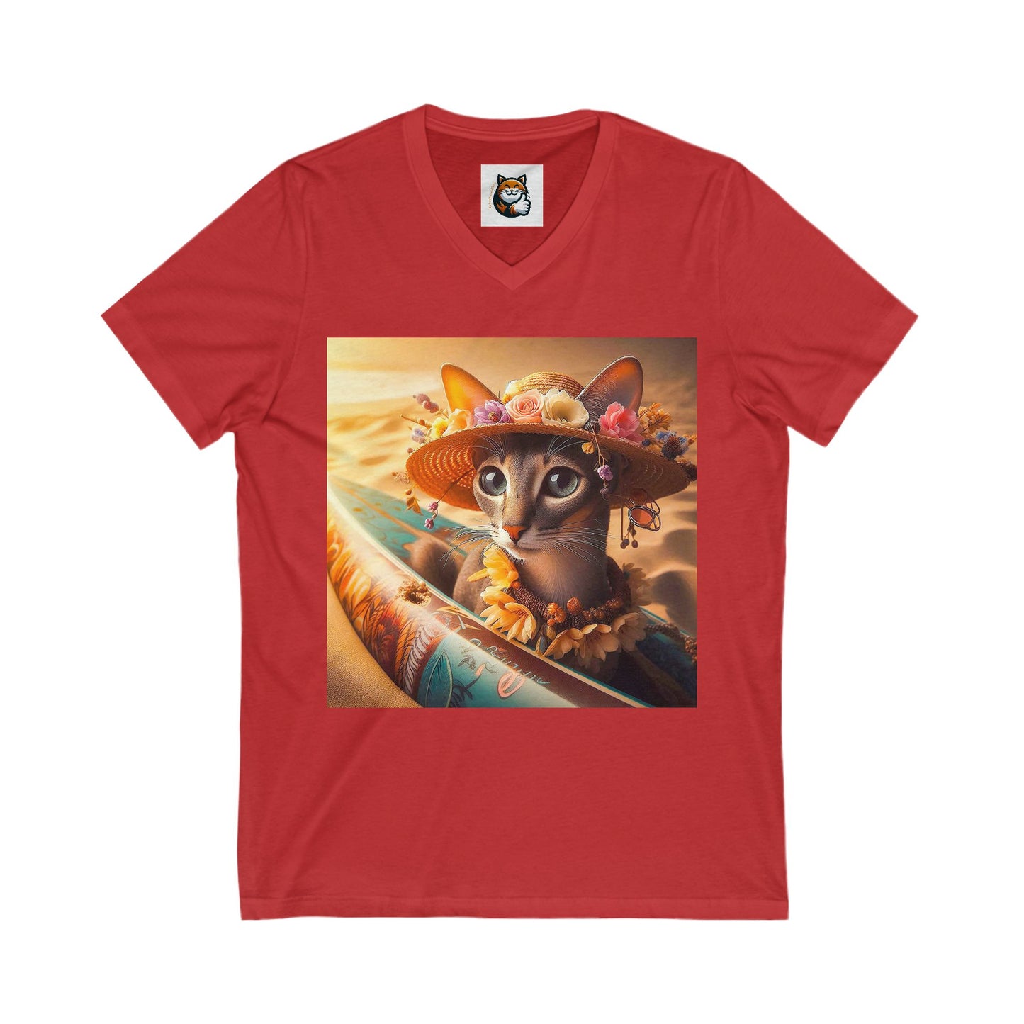 Oriental Shorthair Unisex Jersey Short Sleeve V-Neck Tee