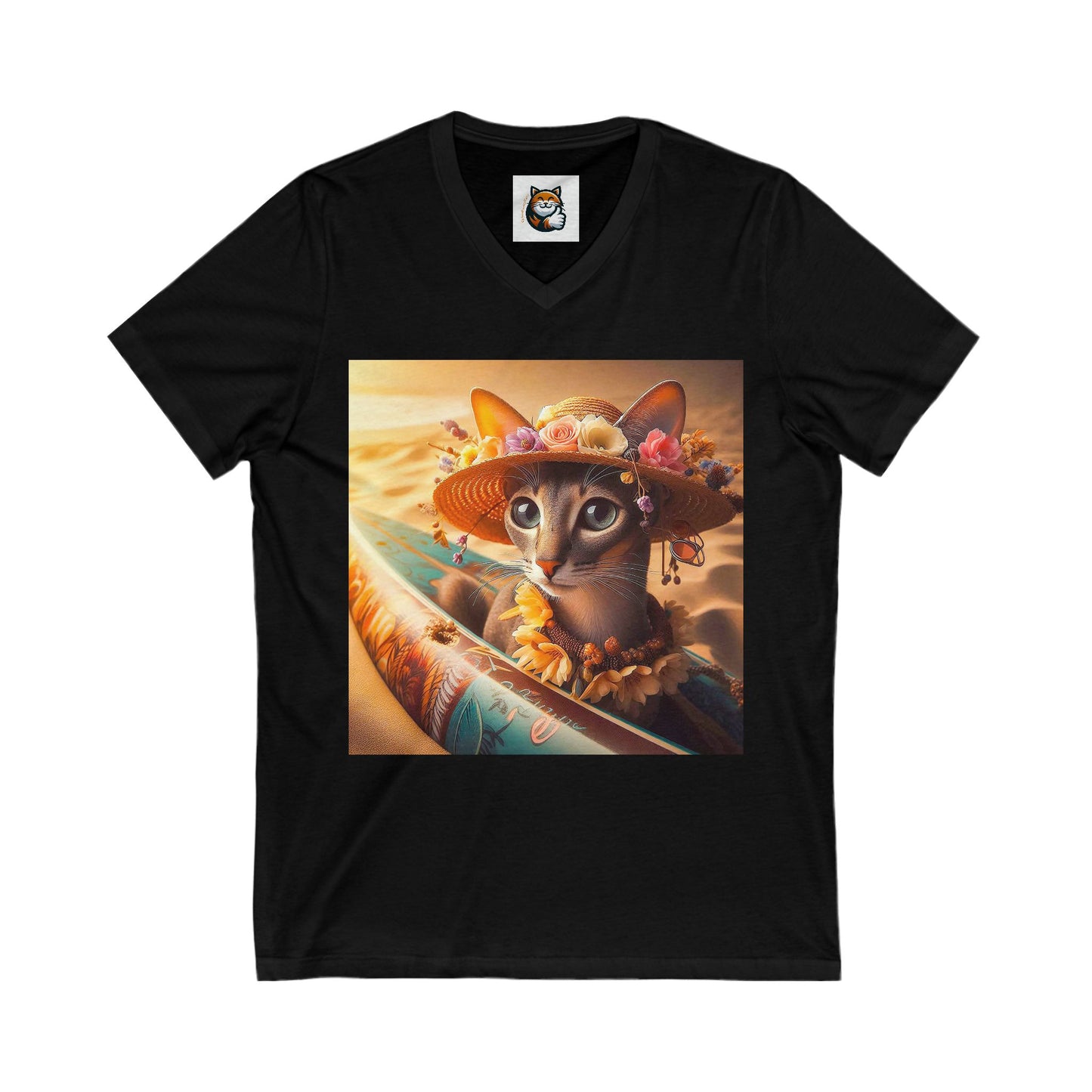 Oriental Shorthair Unisex Jersey Short Sleeve V-Neck Tee