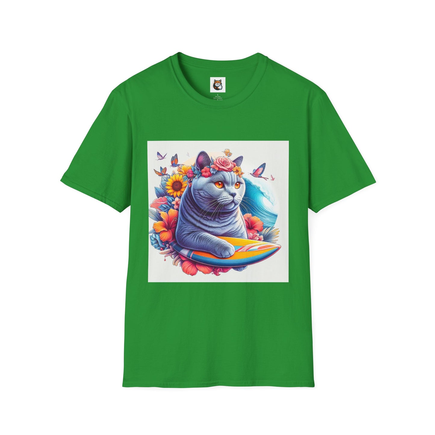 British Shorthair surf board Softstyle T-Shirt