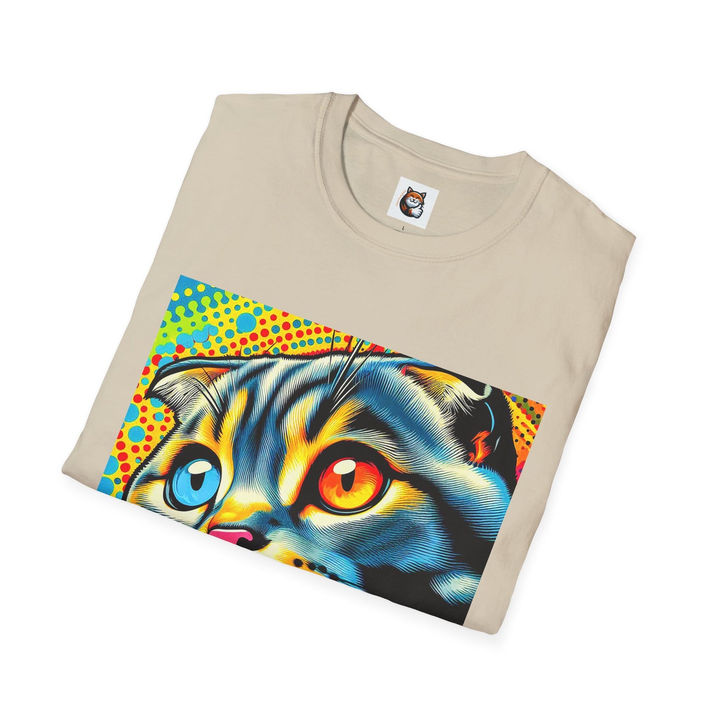 Scottish Fold Cat yellow comic book shirt