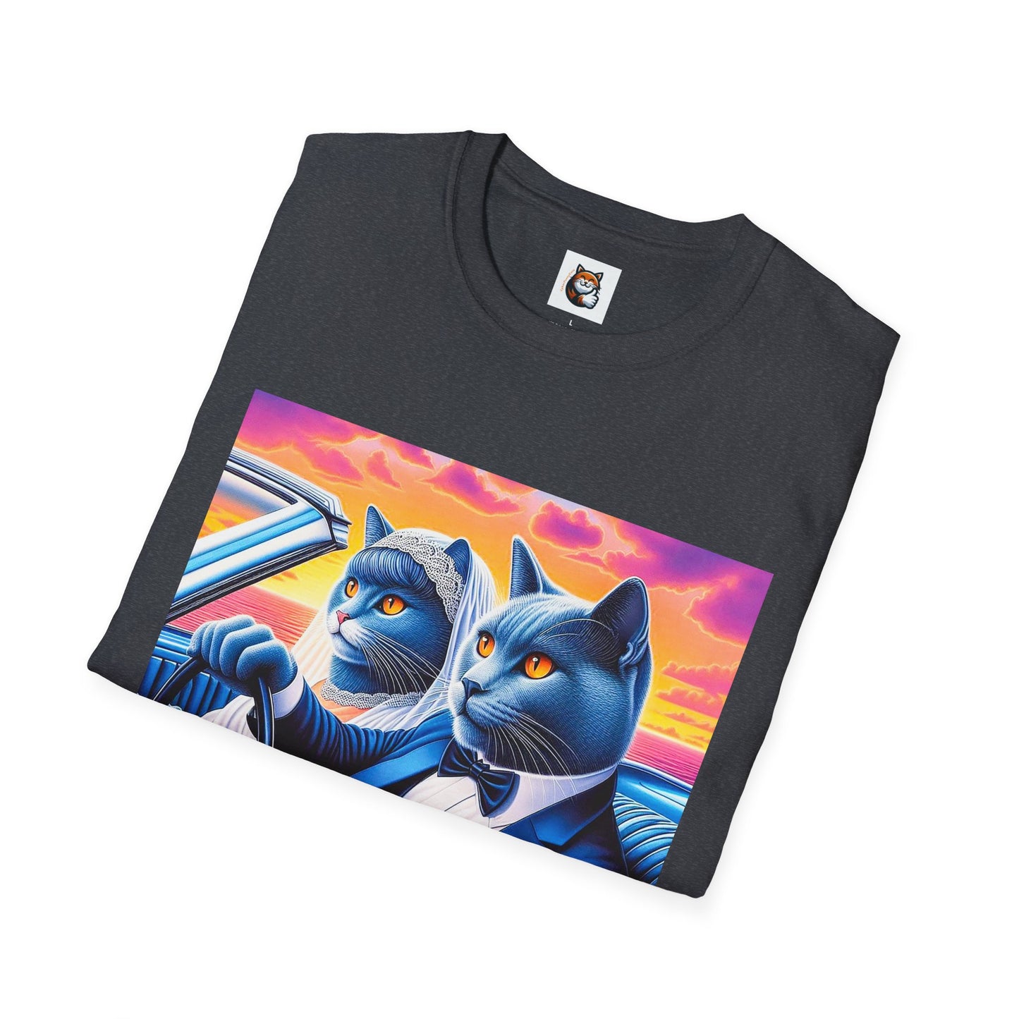 Russian Blue Cat  just married T-Shirt