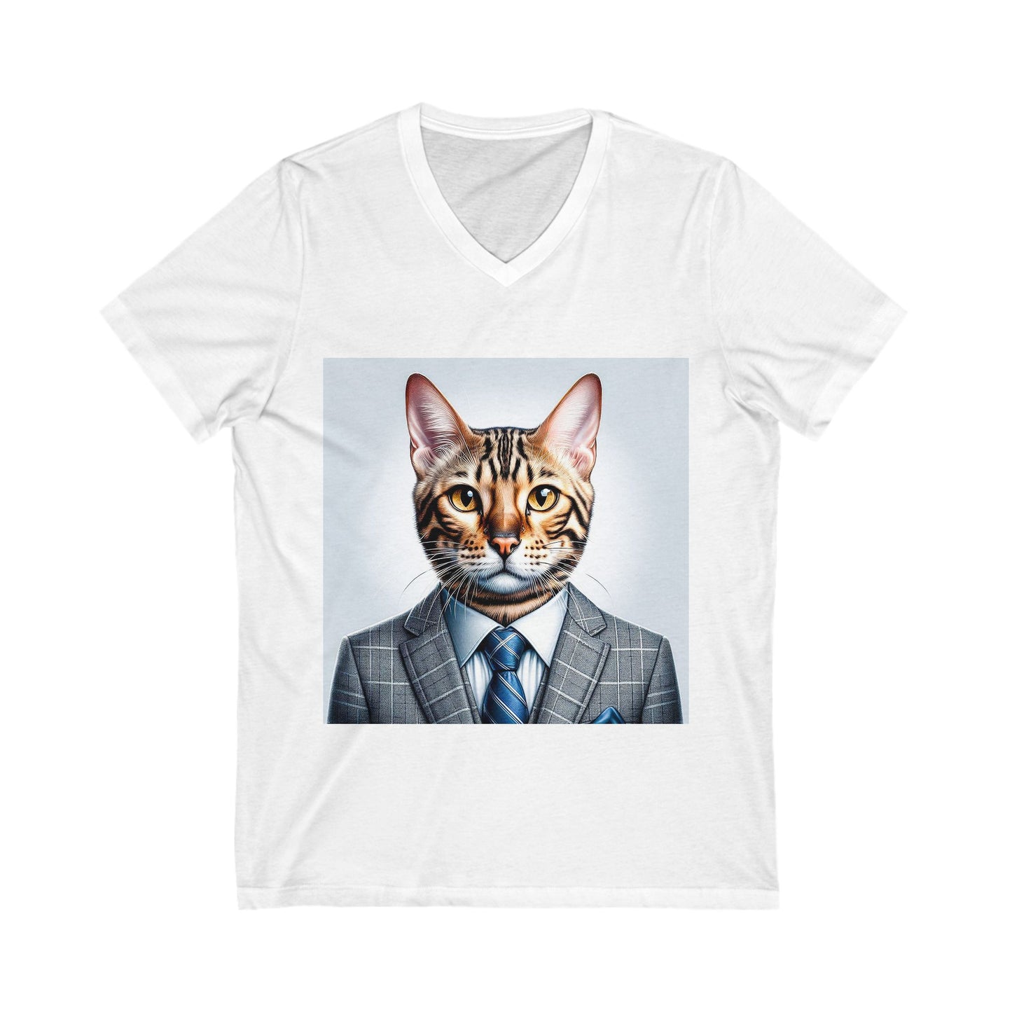 Bengal Unisex  business suit Jersey Short Sleeve V-Neck Tee