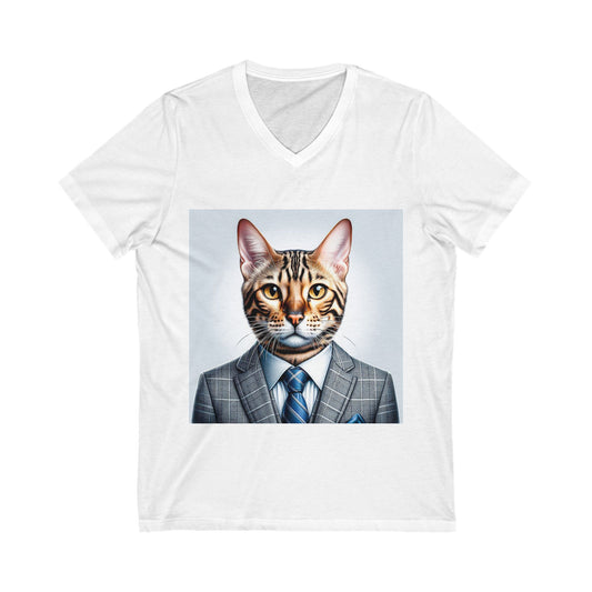 Bengal Unisex  business suit Jersey Short Sleeve V-Neck Tee