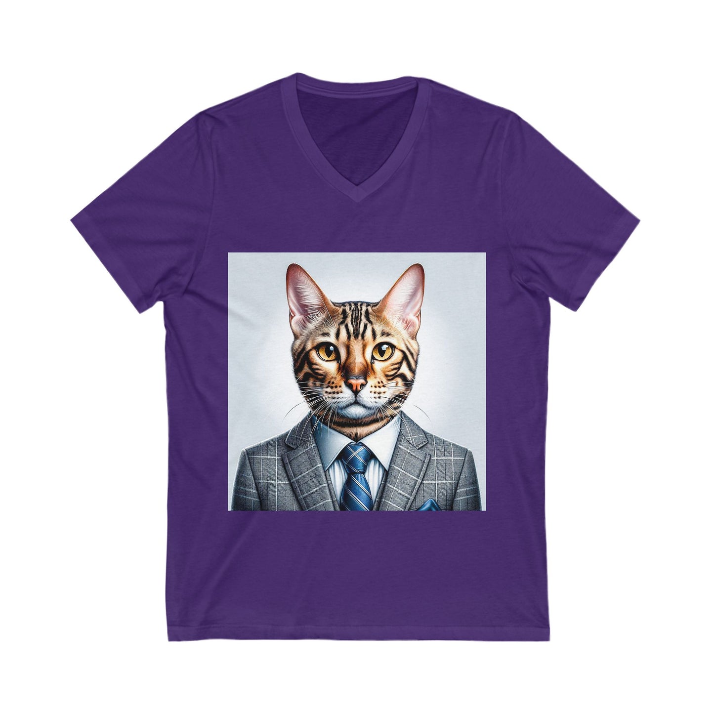 Bengal Unisex  business suit Jersey Short Sleeve V-Neck Tee