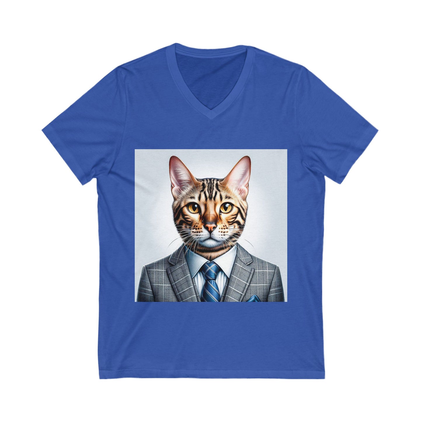 Bengal Unisex  business suit Jersey Short Sleeve V-Neck Tee