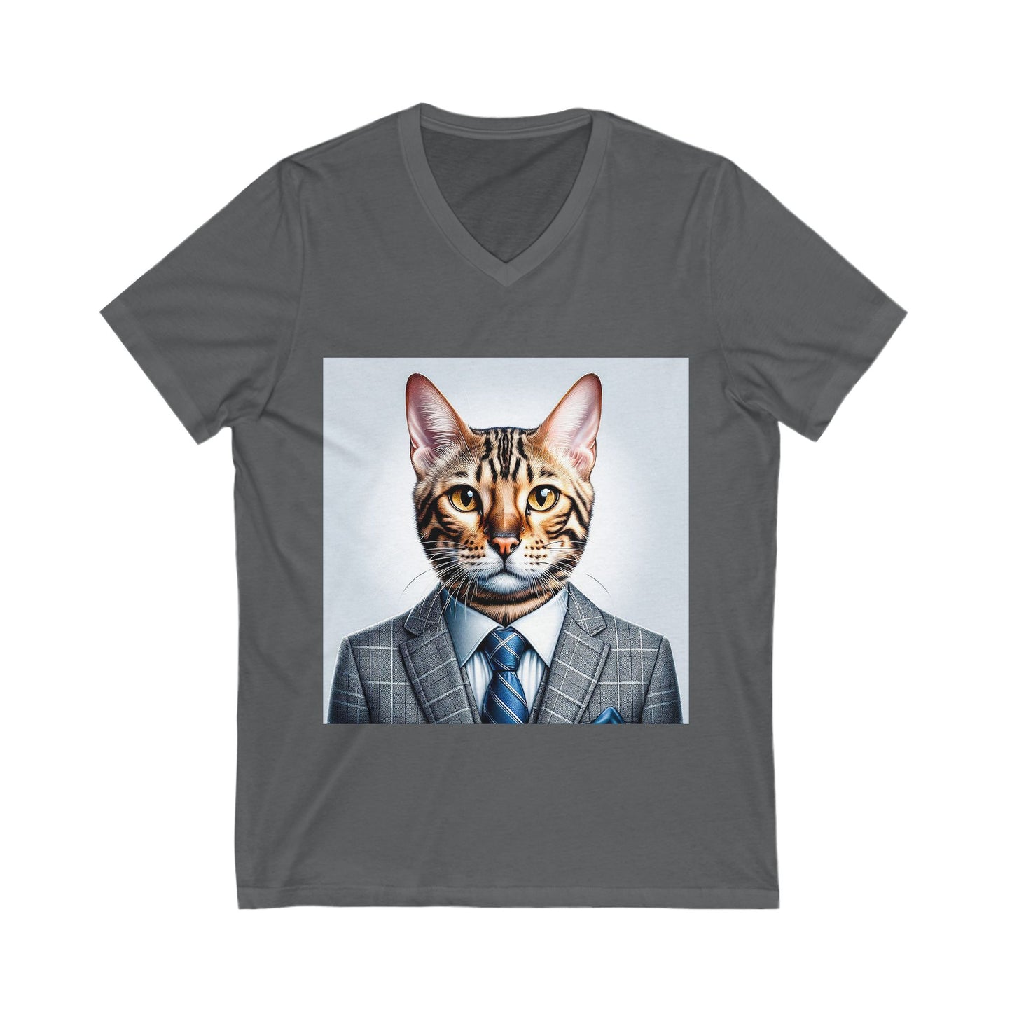 Bengal Unisex  business suit Jersey Short Sleeve V-Neck Tee