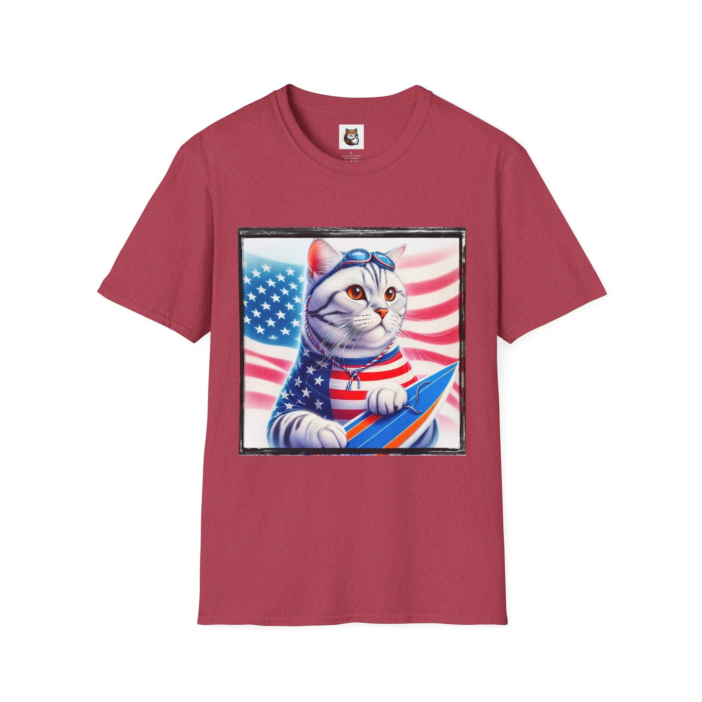 American Shorthair americsn flag Softstyle T-Shirt