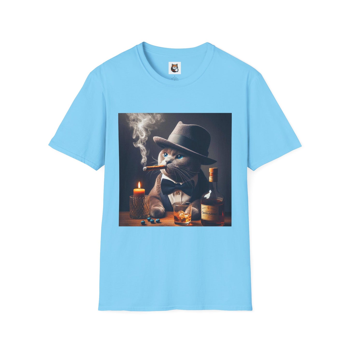 Russian Blue Cat Unisex Softstyle T-Shirt