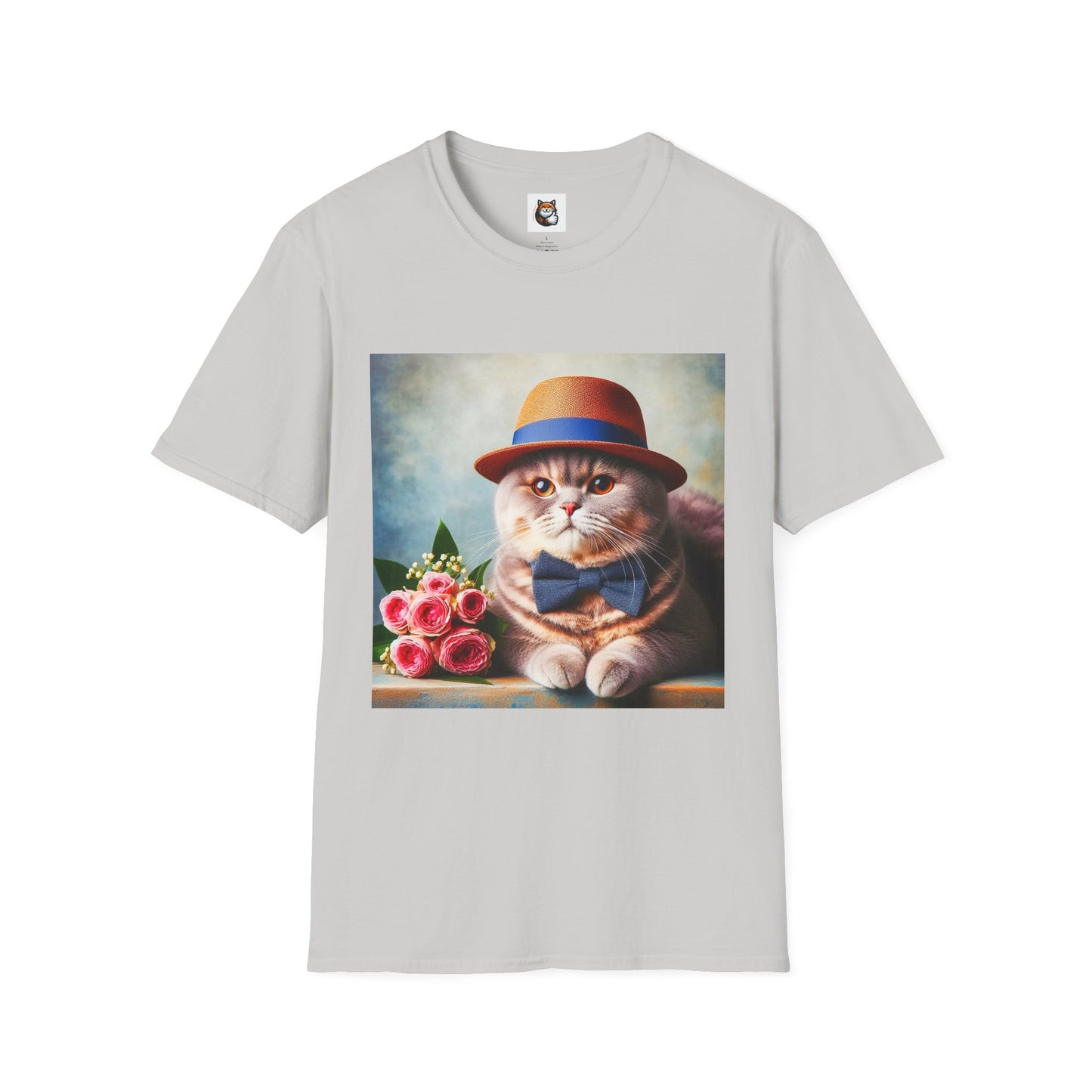 British Shorthair  hat and bow Unisex Softstyle T-Shirt