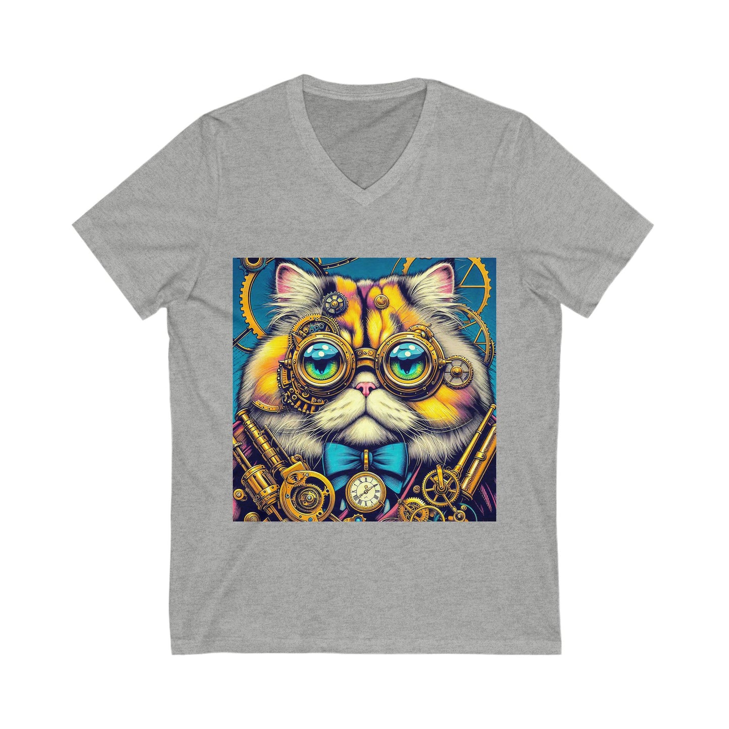 Persian Cat Unisex Jersey Short Sleeve V-Neck Tee