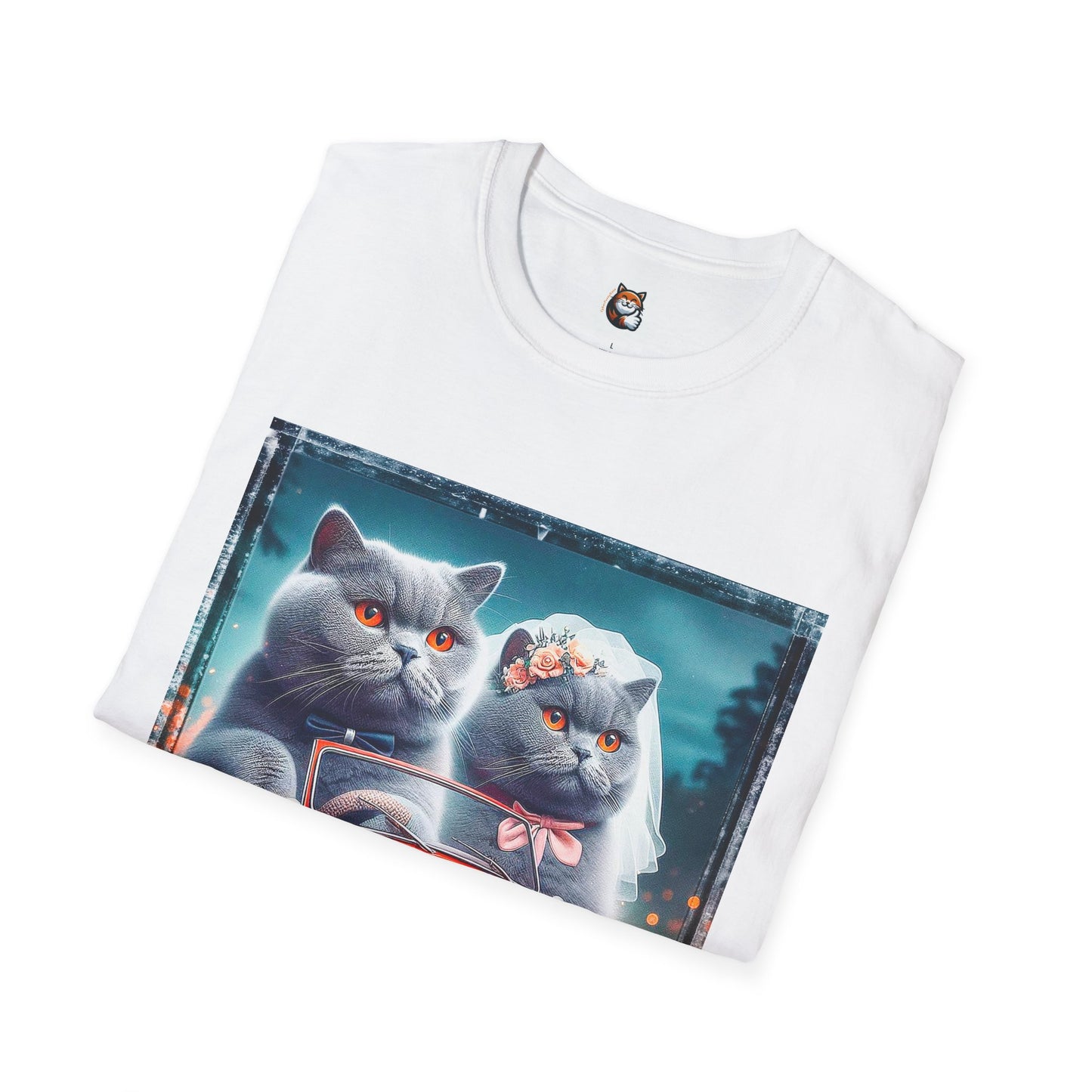 Wacky British Shorthair tiny red car Softstyle T-Shirt