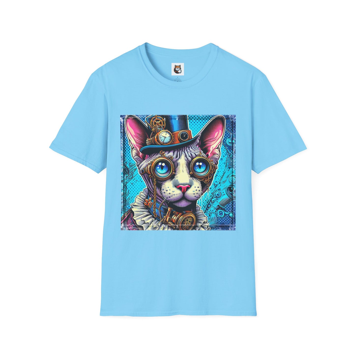 Devon Rex steam punk  Unisex Softstyle T-Shirt