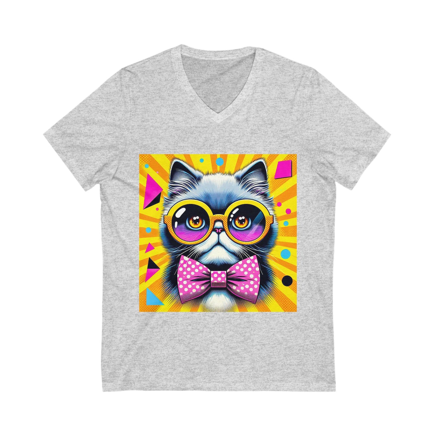 Persian Cat Unisex Jersey Short Sleeve V-Neck Tee