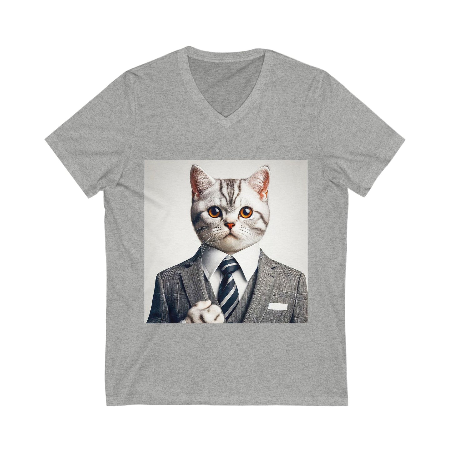 American Shorthair business professionals Jersey Short Sleeve V-Neck Tee