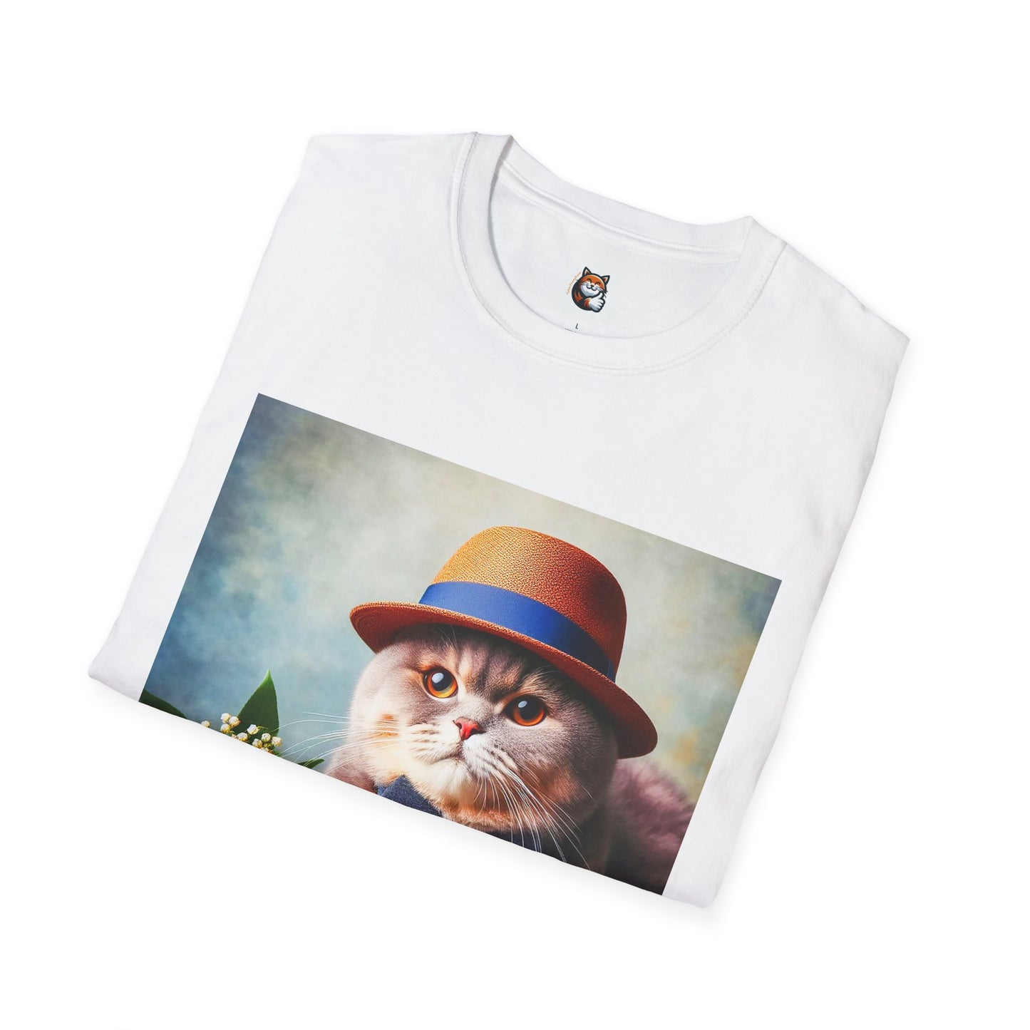 British Shorthair  hat and bow Unisex Softstyle T-Shirt