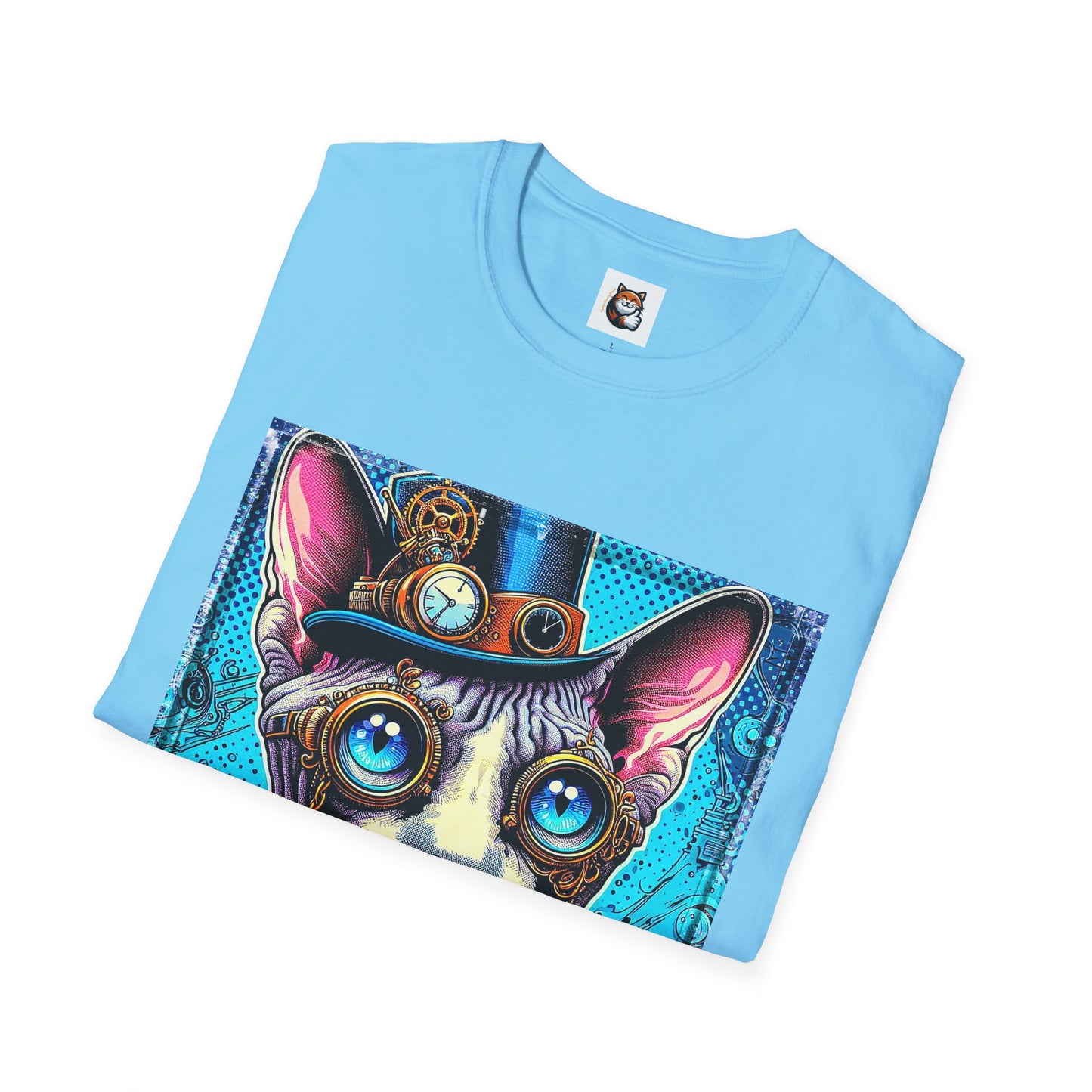Devon Rex steam punk  Unisex Softstyle T-Shirt
