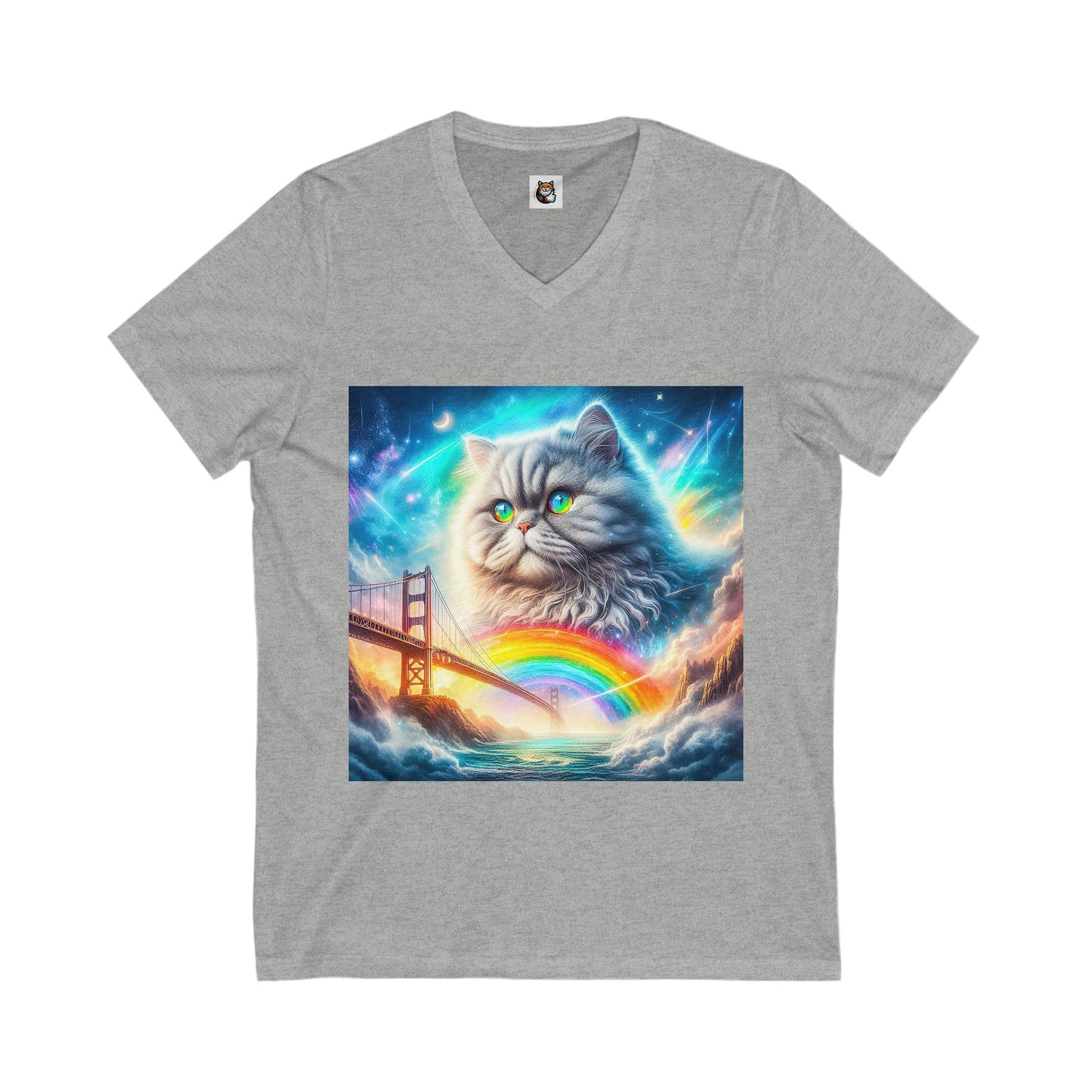 Selkirk Rex  V-Neck pretty rainbow