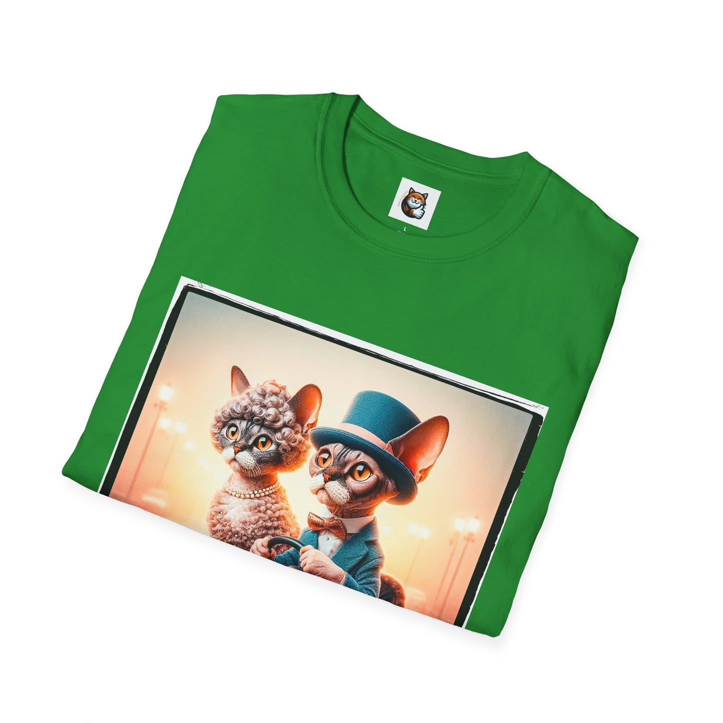 Wacky  Devon Rex tiny couple  Unisex Softstyle T-Shirt