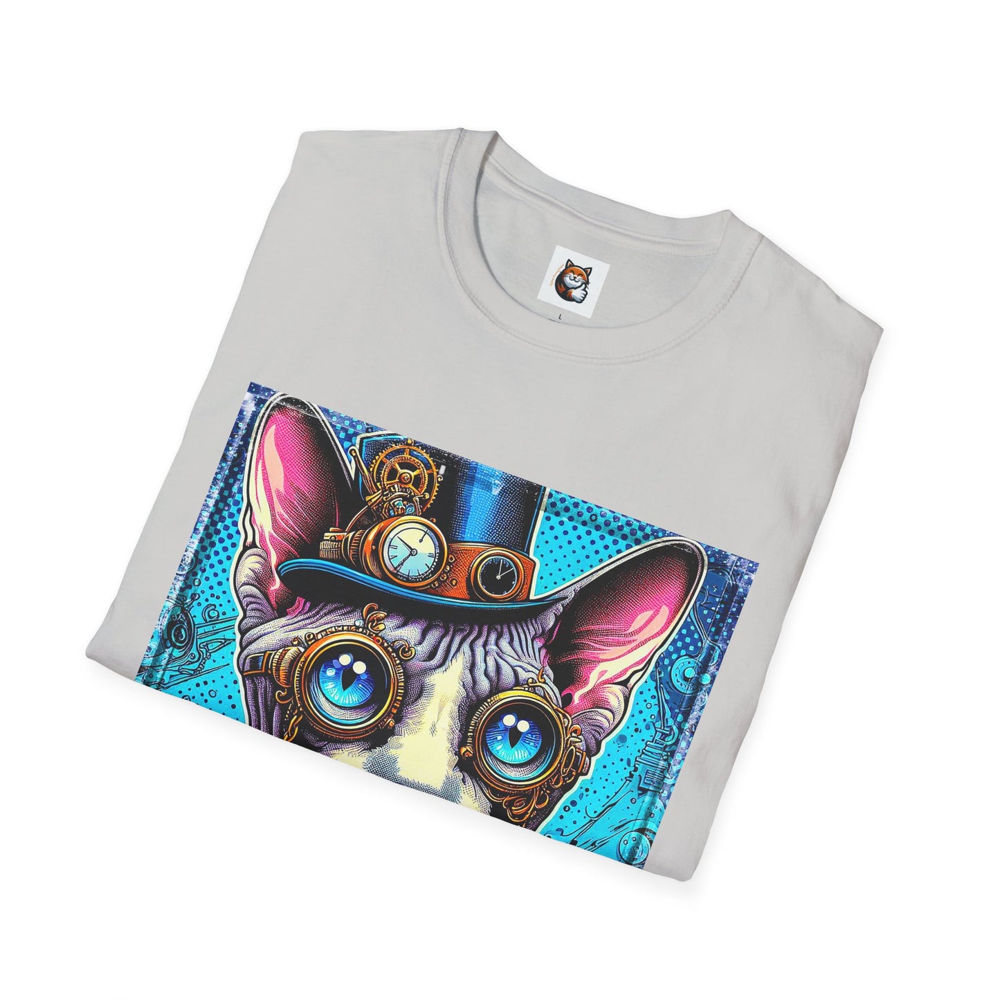 Devon Rex steam punk  Unisex Softstyle T-Shirt