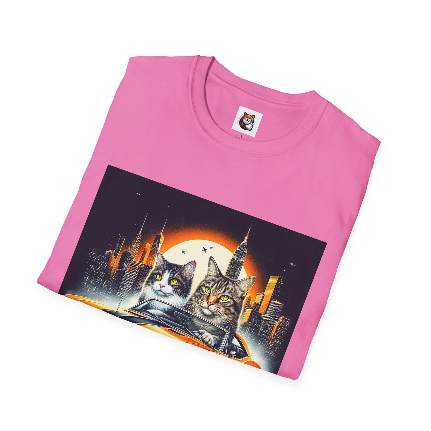 Wacky Domestic Cat Unisex Softstyle T-Shirt