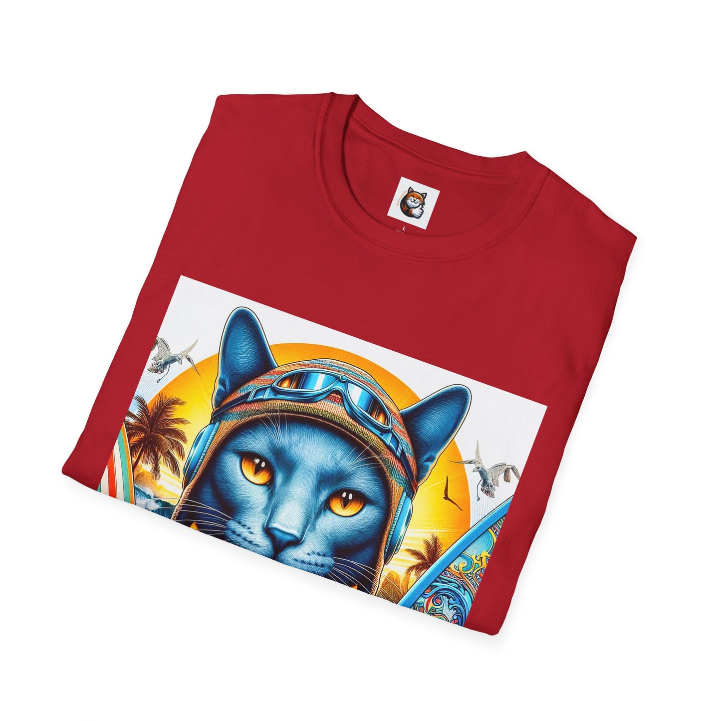 Russian Blue Cat Unisex Softstyle T-Shirt