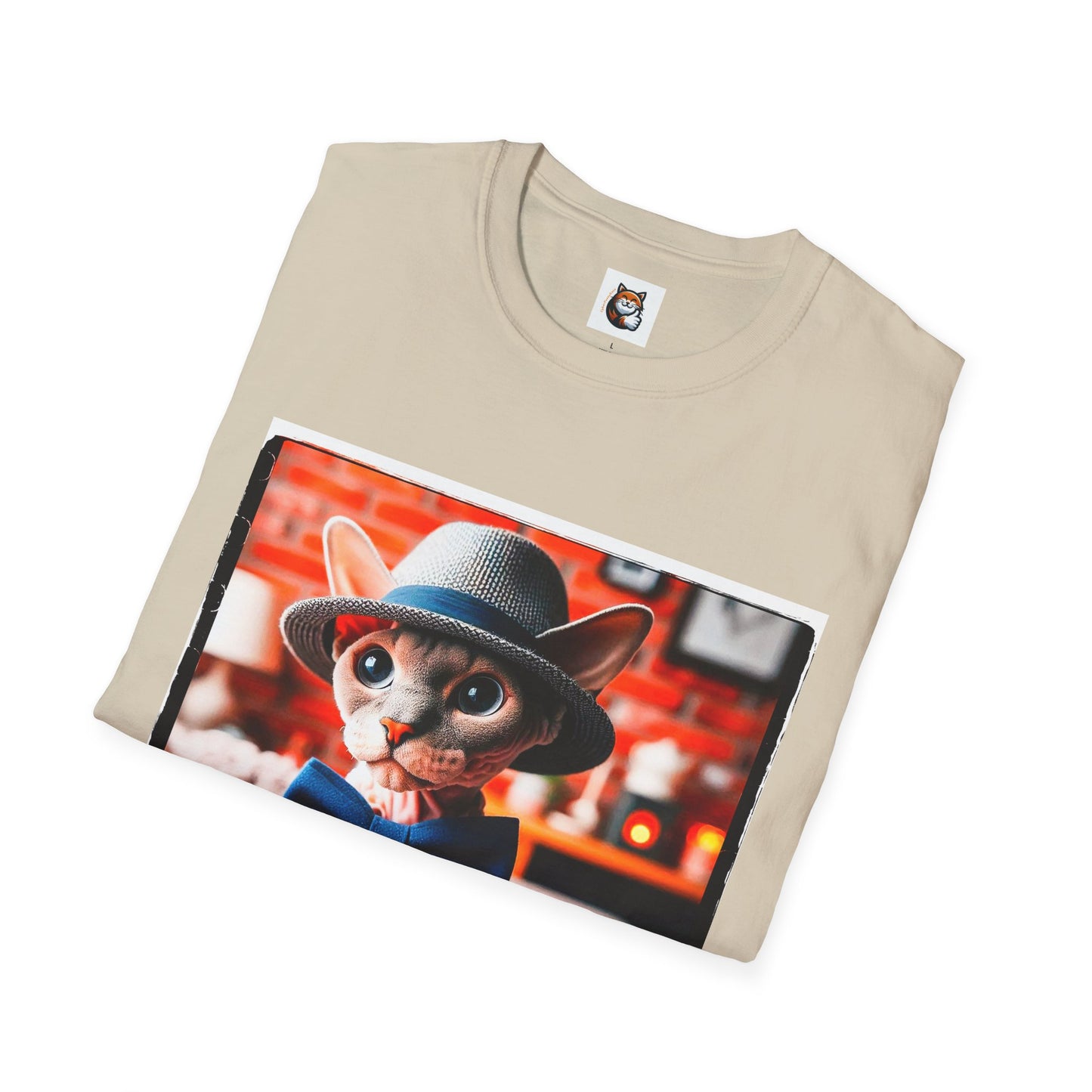 Devon Rex Cat hat and tie Softstyle T-Shirt