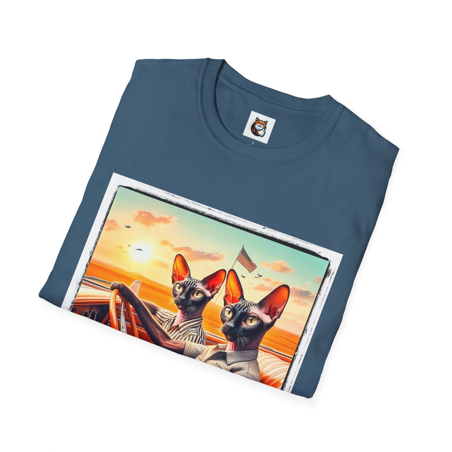 Wacky Cornish Rex Cat couple driving  T-Shirt
