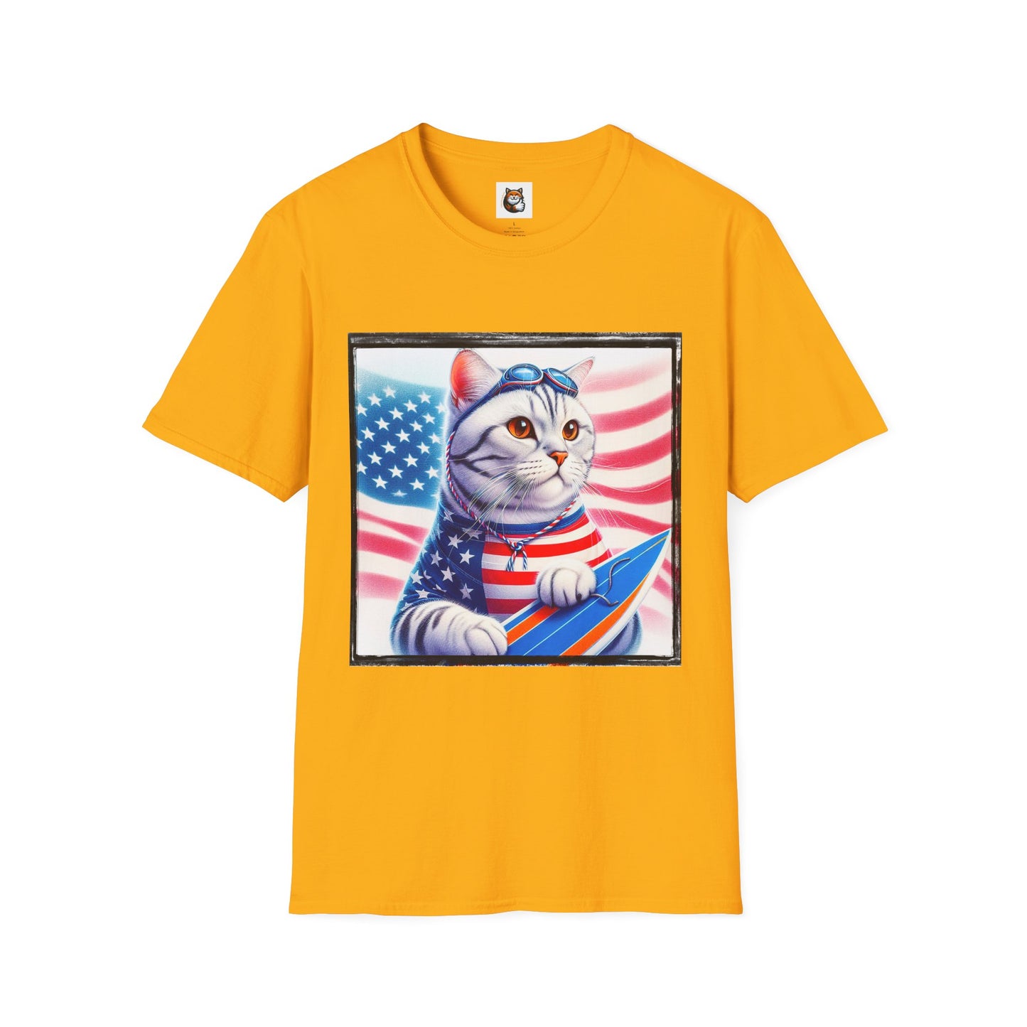 American Shorthair americsn flag Softstyle T-Shirt