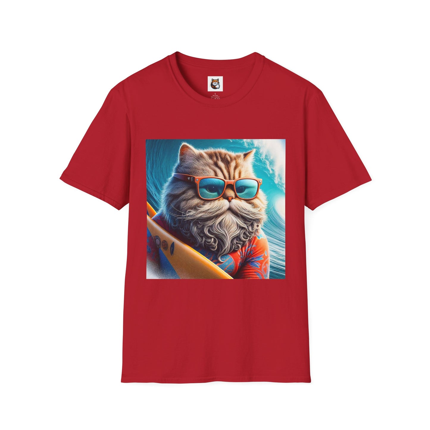Selkirk Rex Cat T-Shirt old guy surfer