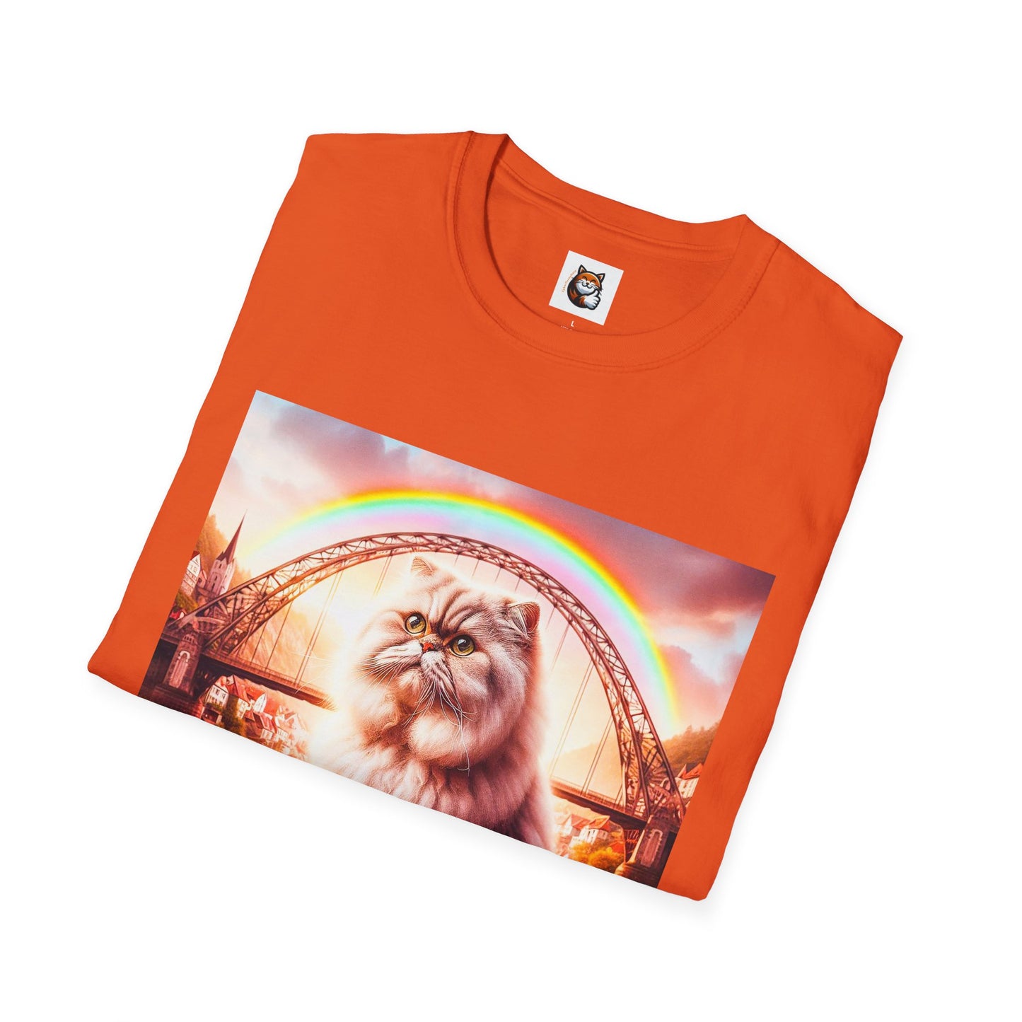 Selkirk Rex Cat T-Shirt rainbow bridge