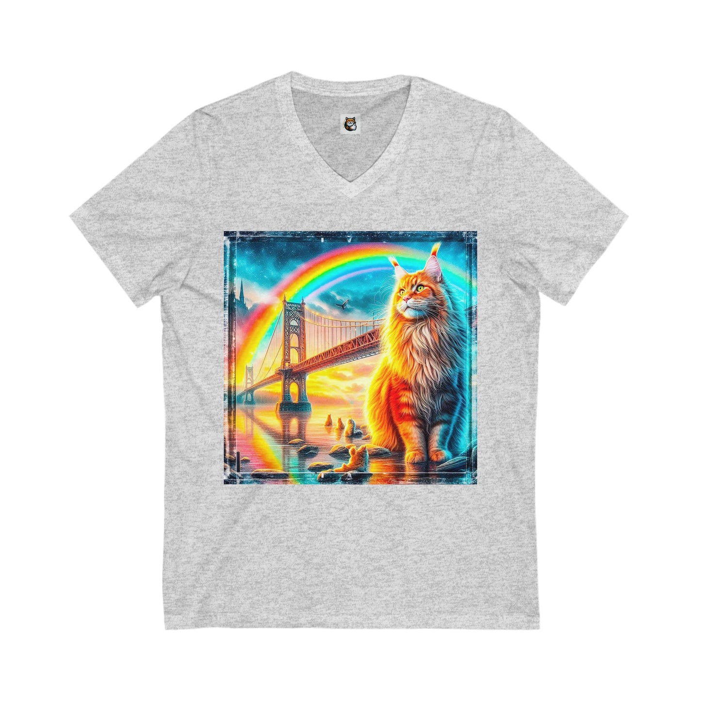 Maine Coon Unisex Jersey Short Sleeve V-Neck Tee