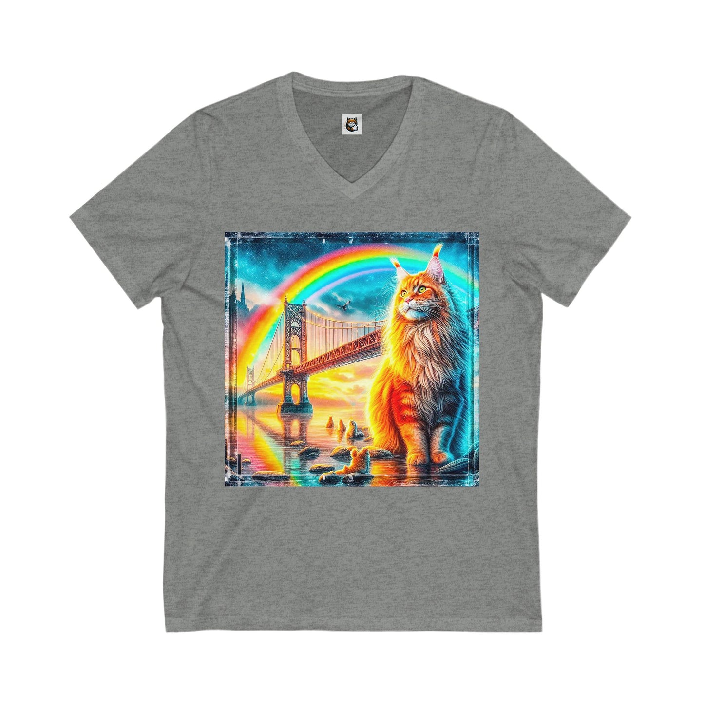 Maine Coon Unisex Jersey Short Sleeve V-Neck Tee