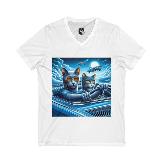 Wacky Russian friends driving V-Neck Tee