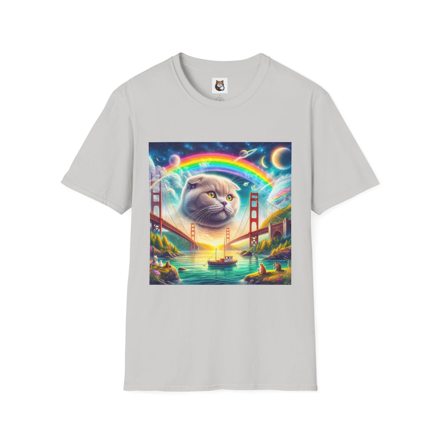 Scottish Fold Cat pretty rainbow  T-Shirt