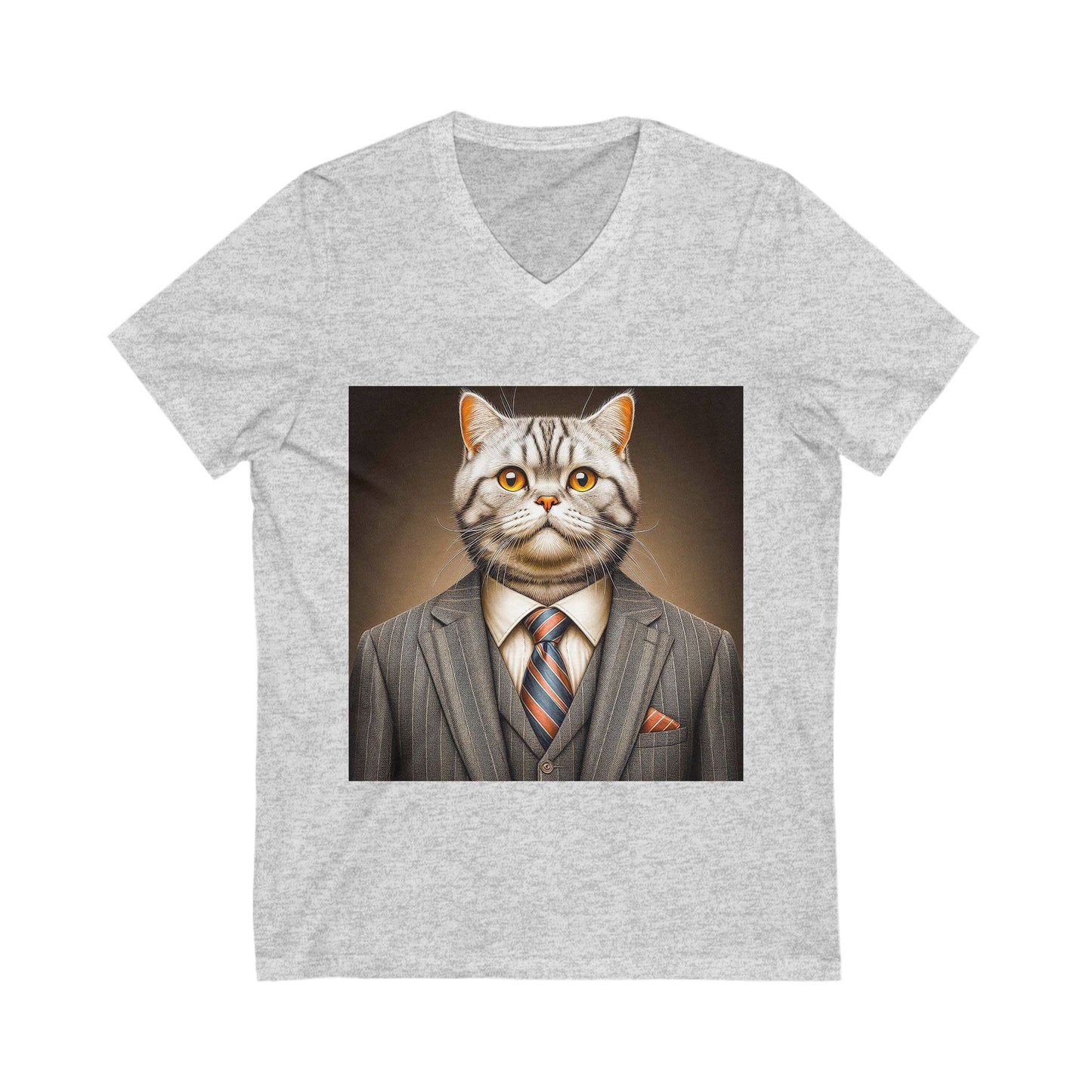 American Shorthair business professionals Jersey Short Sleeve V-Neck Tee