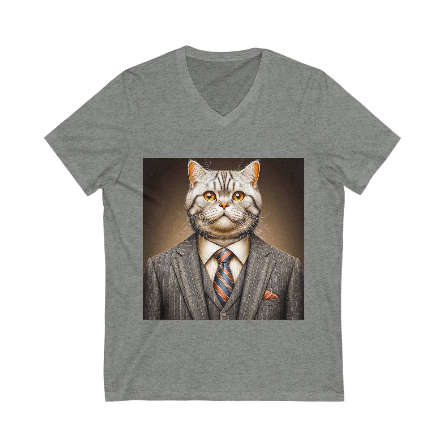 American Shorthair business professionals Jersey Short Sleeve V-Neck Tee