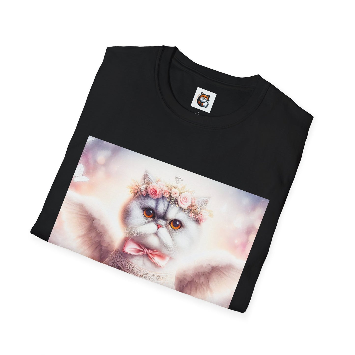 Selkirk Rex Cat T-Shirt flower Angel
