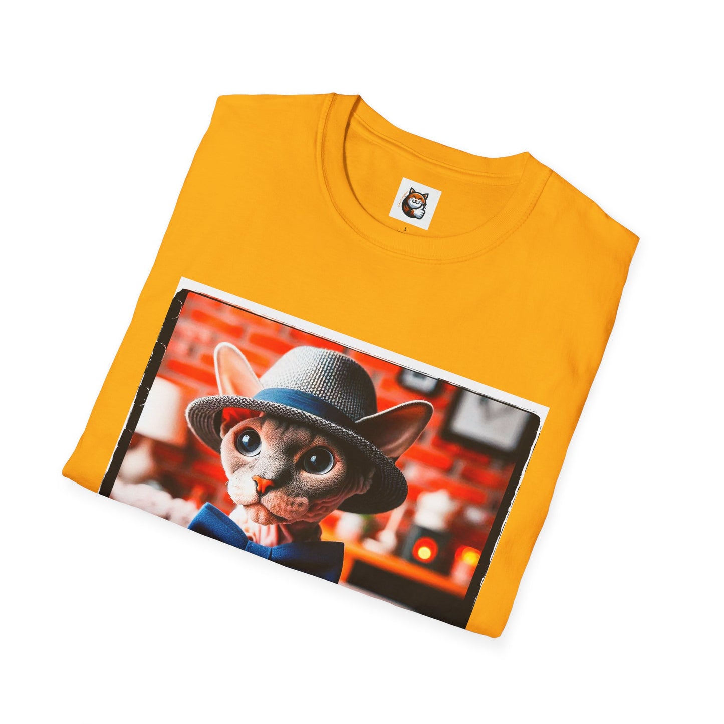Devon Rex Cat hat and tie Softstyle T-Shirt