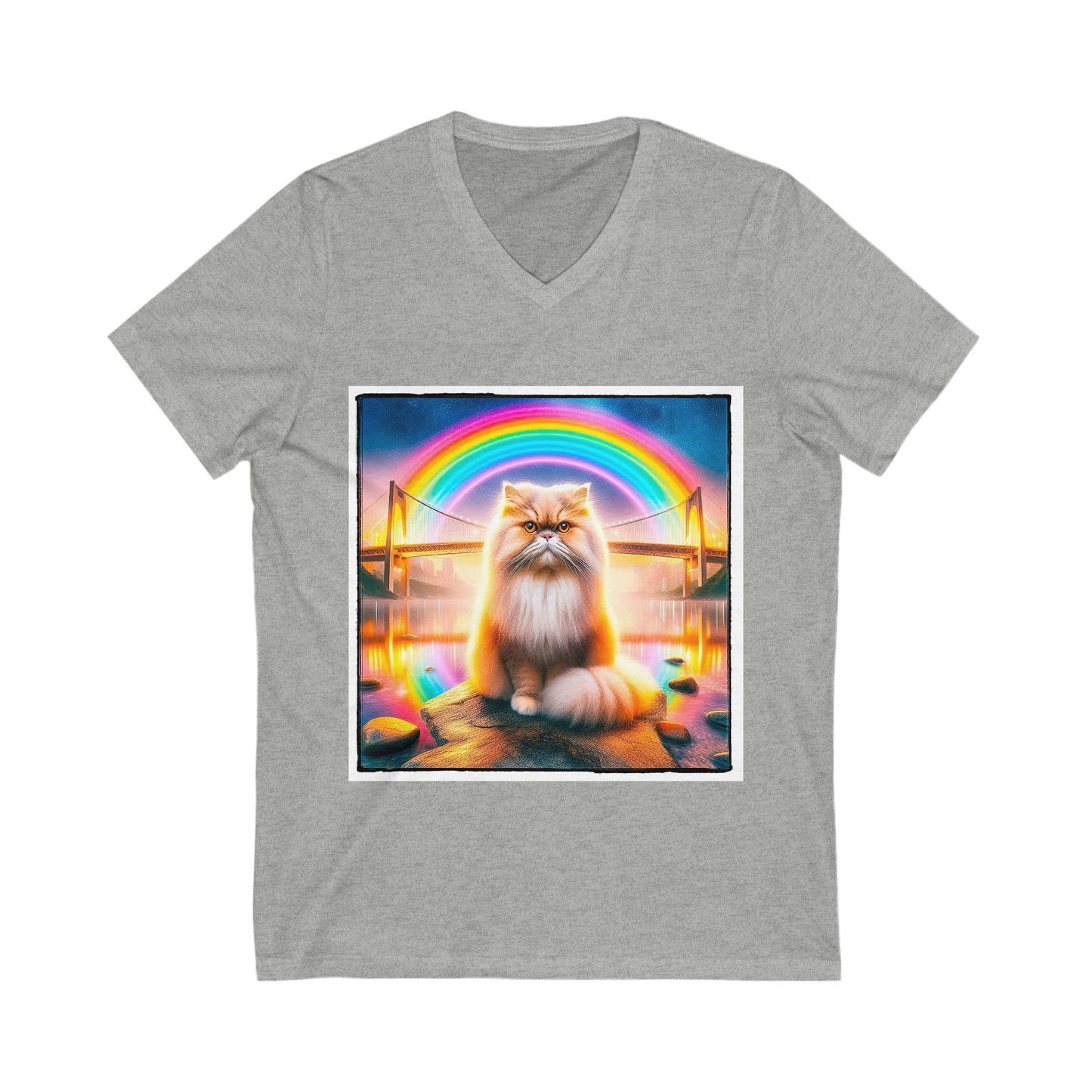Persian Cat Unisex Jersey Short Sleeve V-Neck Tee
